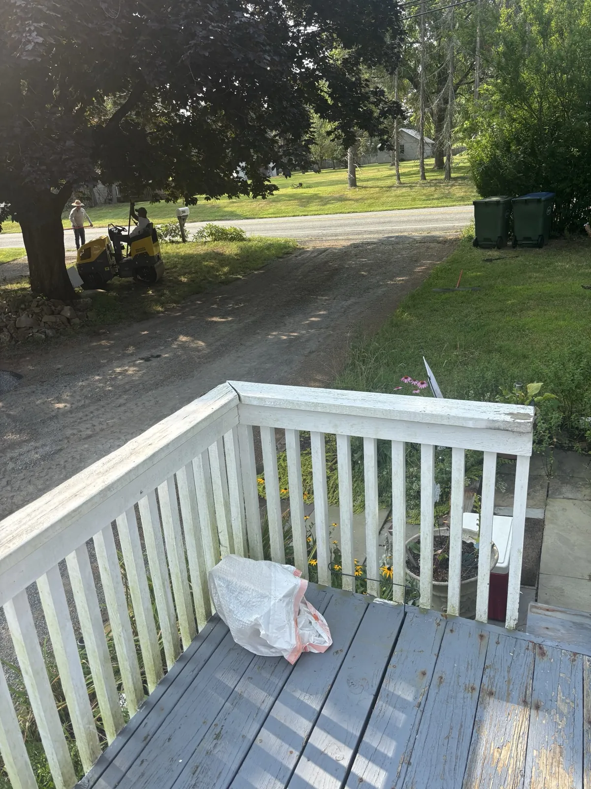 Side-view driveway with deck, All County Paving NJ and PA
