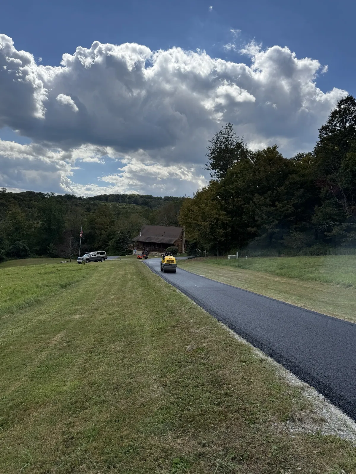 Long driveway with truck in distance, All County Paving NJ and PA