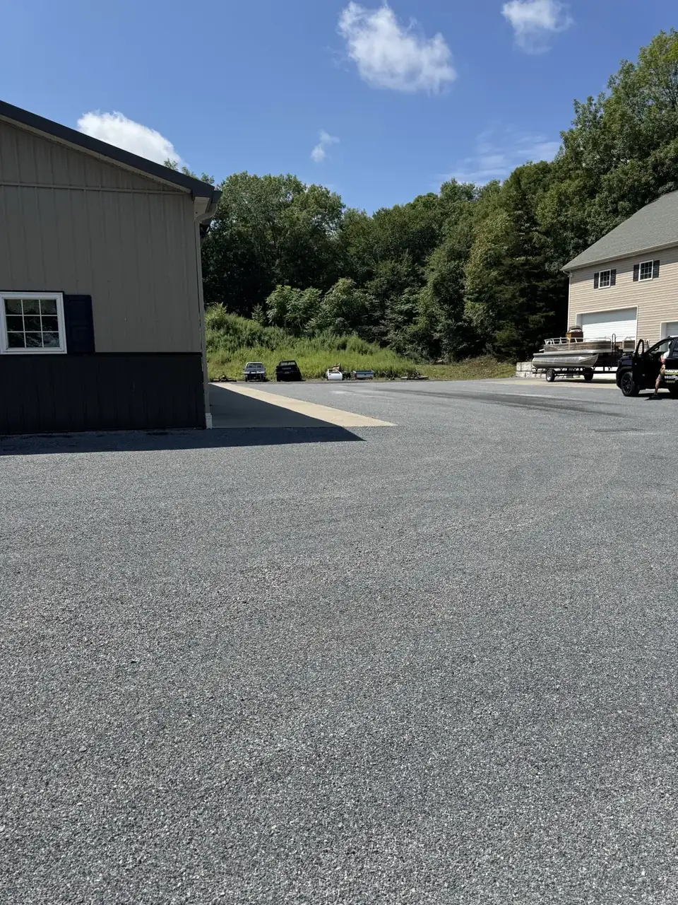 Wide property with driveway from above, paved by All County Paving in New Jersey