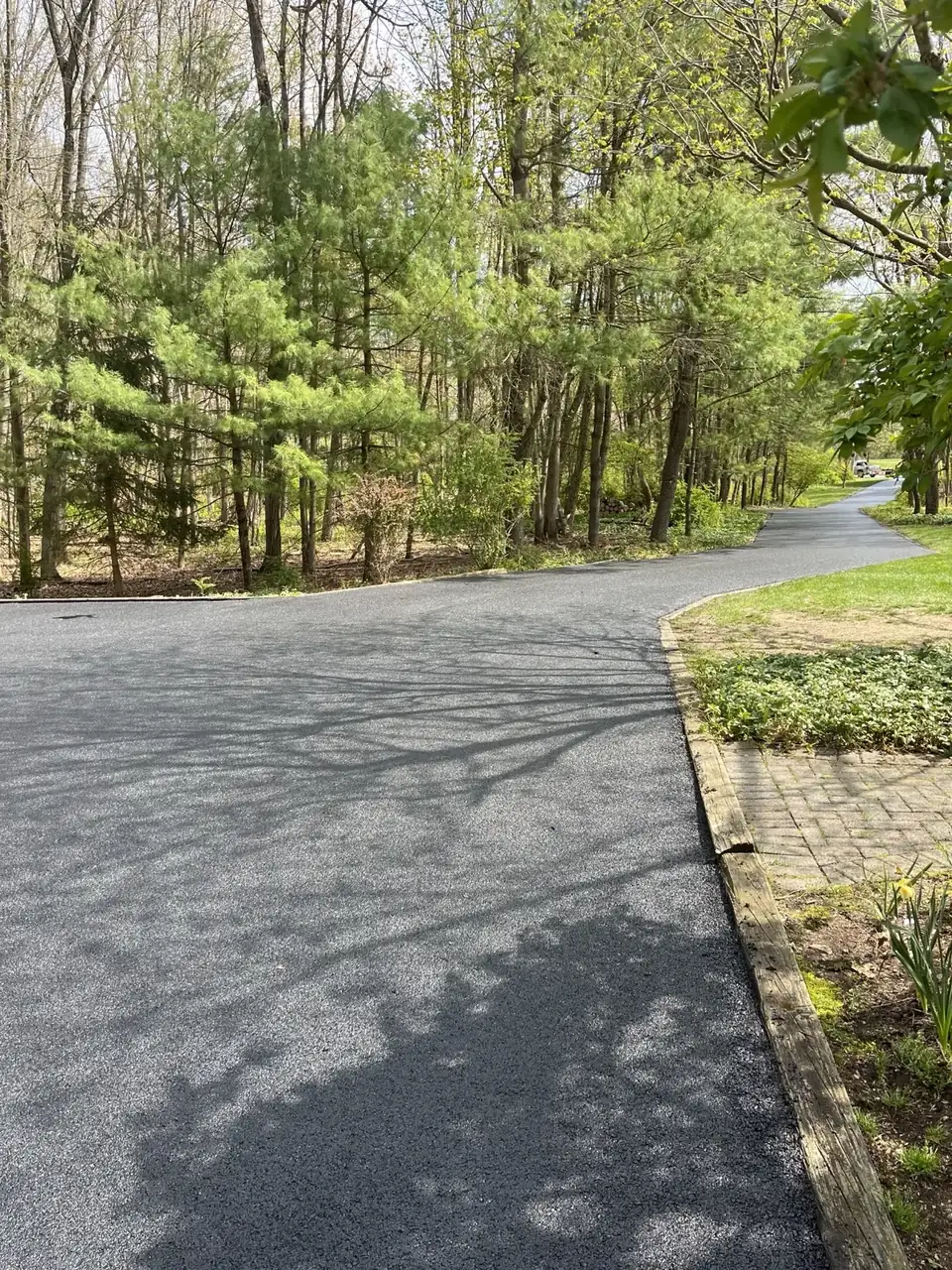 Wide finished blacktop, open view, paved by All County Paving in New Jersey